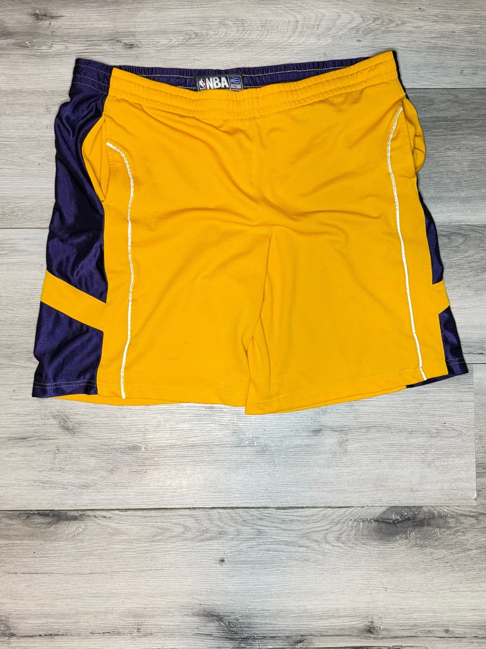 NBA Men's Athletic Shorts in Yellow and Purple